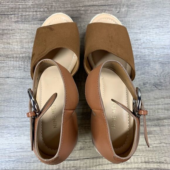 Nine West~”Adell8” Women’s Brown Jute Wedge Heel Sandal~Size 10M~NWOT - Picture 4 of 9